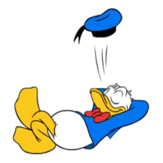 😊 134798c7 Donald Duck cartoon, duck, lazy, relaxed, Disney whatsapp sticker