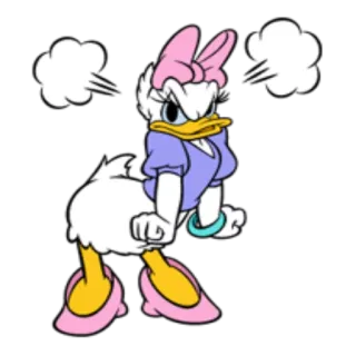 😤 16a11545 Daisy Duck cartoon, angry, disney, character whatsapp sticker