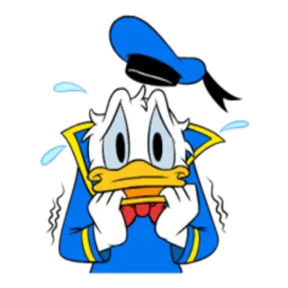 😰 19f816e4 Donald Duck cartoon, duck, disney, character, sad, worried whatsapp sticker