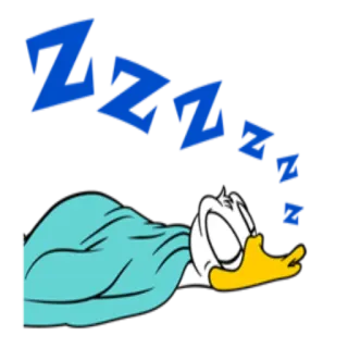 😴 38de1566 Donald Duck Donald Duck, sleeping, cartoon, zzz whatsapp sticker