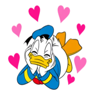 😍 40c7f25f Donald Duck donald duck, disney, cartoon, hearts, love whatsapp sticker