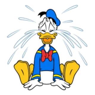 😭 95a78baf Donald Duck cartoon, crying, tears, sad, emotional, donald duck whatsapp sticker