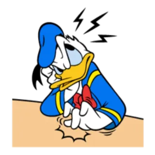 🤔 966f5d2e Donald Duck cartoon, duck, disney, character, animated whatsapp sticker