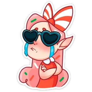 😭 2fb99073 漫画, 可愛い, アメ, 甘い, 泣く, ハートメガネ, 女の子, ステッカー telegram sticker