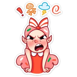 😡 6a59e8a5 キャンディ, 怒り, マンガ, 表情, ステッカー, 可愛い telegram sticker