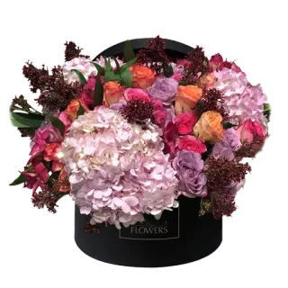 💐 0c869bbd FLOWERS flowers, floral arrangement, hydrangea, roses, bouquet, gift, decorative, plants telegram sticker