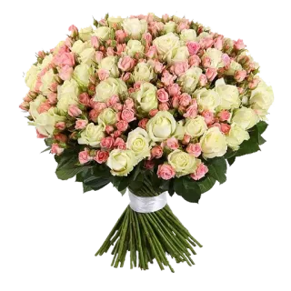 💐 573c955b flowers, bouquet, roses, floral arrangement, gift, celebration, pink roses, white roses telegram sticker