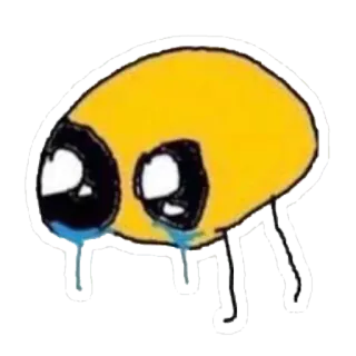😢 25c31f7d crying, sad, yellow, cartoon, tears, emotion telegram sticker