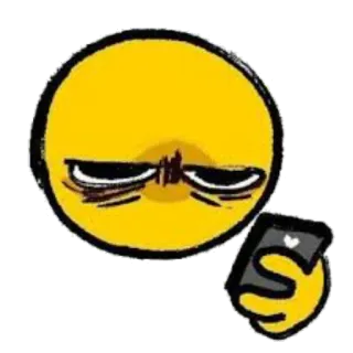 😑 6bb01ec2 emoji, face, phone, heart, yellow telegram sticker