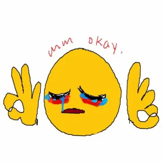 😭 ec68f311 mm okay. emoji, okay sign, crying, meme telegram sticker