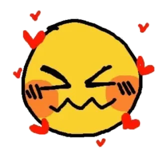 🥰 fe34fc45 emoji, love, hearts, cute, yellow face telegram sticker