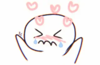 🌿 06d1fbc1 desenho animado, chorando, triste, corações, fofo, emoji telegram sticker