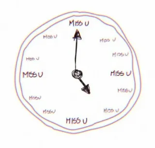 🦢 8084b312 MISS U relógio, saudades, tempo, amor, triste telegram sticker