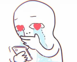 🌷 86f87a2e amor, coração, lágrimas, chorando, telefone, internet telegram sticker