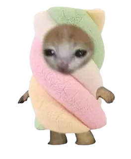 🍥 acf724a6 Katze, Marshmallow, traurig, süß, Tier, Meme, lustig telegram sticker