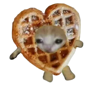 🧇 f71b83ca Waffel, Herz, Katze, traurige Katze, Meme, süß, Essen telegram sticker