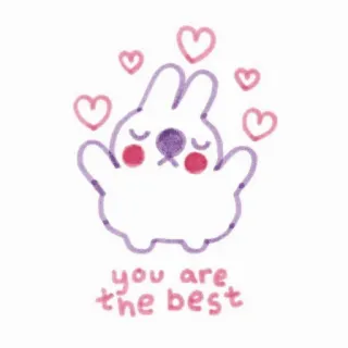💗 373a2457 you are the best królik, serca, słodkie, miłość, serdeczne, pozytywne telegram sticker
