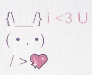 💗 52430ec9 i <3 U miłość, serce, królik, słodkie, sztuka ASCII telegram sticker