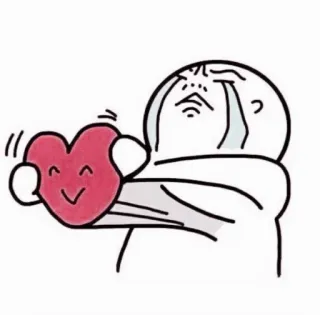 💗 68b323f3 kreskówka, serce, płacz, smutny, emocje telegram sticker