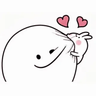 💗 7ca0a0b9 Kreskówka, Słodkie, Miłość, Królik, Serce, Urocze telegram sticker