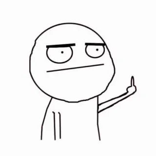 💗 8e9aee13 mem, patyczak, środkowy palec, obraźliwe telegram sticker