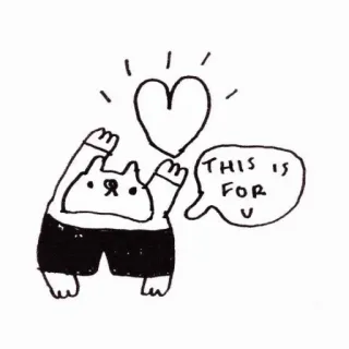 💗 98a541e2 THIS IS FOR U kot, serce, miłość, słodki, kreskówka telegram sticker