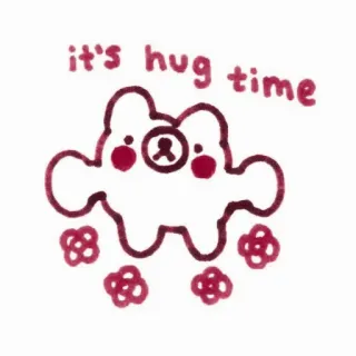 💗 9de2189e it's hug time słodki, miś, przytulanie, kwiaty, serdeczny telegram sticker