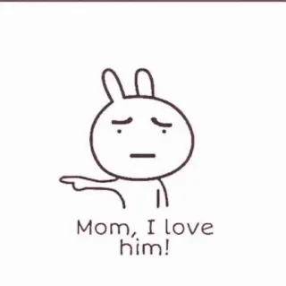 💗 db325929 Mom, I love him! kreskówka, królik, miłość, mama, relacja telegram sticker
