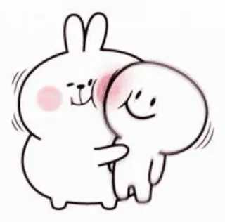💗 e4709194 słodkie, królik, przytulanie, kreskówka, przyjaźń telegram sticker