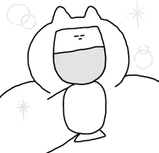 🥂 3224261f แมว, การ์ตูน, ประกาย, น่ารัก, ตลก, สีขาว telegram sticker