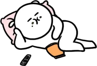 😋 6e261b6e การ์ตูน, ขี้เกียจ, เหนื่อย, ง่วง, ทีวี, รีโมท, ตัวละคร, ผ่อนคลาย telegram sticker