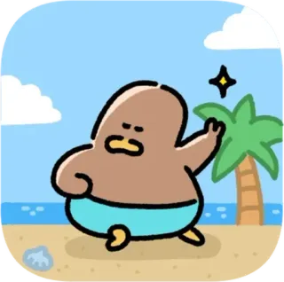 🏝 7f78b28d การ์ตูน, ชายหาด, ต้นปาล์ม, ฤดูร้อน, ตัวละคร, น่ารัก, พักร้อน, ตลก telegram sticker