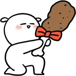 🍗 ba2097d9 น่ารัก, สติกเกอร์, สัตว์, โบว์, อาหาร, การ์ตูน telegram sticker