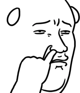 😂 e58aa941 มีม, ตลก, น่าอึดอัด, จมูก, แคะขี้มูก, สีหน้า, การ์ตูน, ภาพวาด telegram sticker