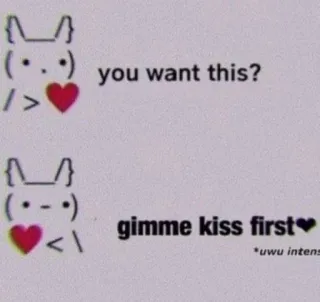 💗 44ce930b you want this? gimme kiss first
*uwu intens ハート, キス, 愛, uwu, ミーム whatsapp sticker
