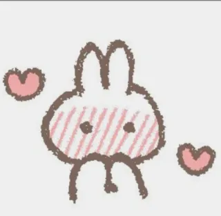 💗 6b118d69 うさぎ, かわいい, ハート, カワイイ, イラスト, ウサギ whatsapp sticker