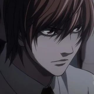😒 c5ddaf25 Light Yagami Death Note Anime, Manga, Death Note, Light Yagami, Postać, Portret telegram sticker