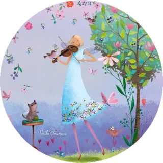 😧 97276cc6 fada, violino, natureza, flores, fantasia, arte, borboletas, pássaros whatsapp sticker