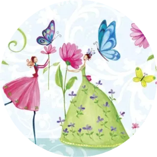 🌱 cd363f92 borboletas, flores, mulheres, vestidos, jardim, primavera, natureza whatsapp sticker