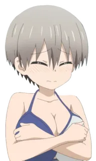 😣 f5c2d861 Uzaki Hana Uzaki-chan Wants to Hang Out! Аниме, Девушка, Купальник, Милый telegram sticker