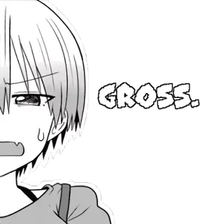 🤢 72641ae7 GROSS disgustoso, anime, espressione, reazione, manga telegram sticker