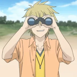 🔭 0990aca1 anime, binoculars, looking, boy, character telegram sticker
