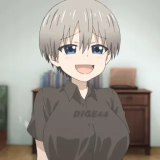 🥹 4bed3bcd DICE44 anime, cartoon, smile, woman, girl, short hair telegram sticker