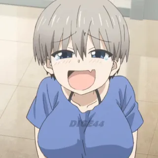 😂 4d49c4de Uzaki Hana Uzaki-chan Wants to Hang Out! Dice44 anime, girl, cute, crying, happy telegram sticker