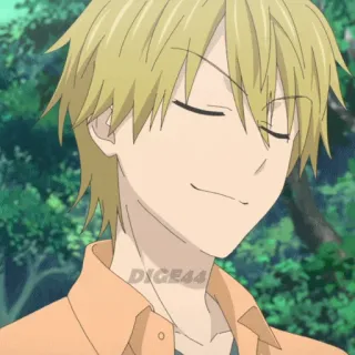 🫤 5d2480a8 anime, boy, smiling, blonde hair, cartoon telegram sticker