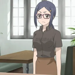 😟 6ce1bd40 DATE44 anime, girl, glasses, character telegram sticker