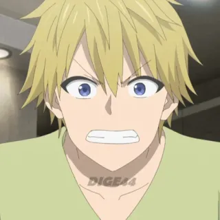 😠 70f27b12 DIGE44 anime, angry, male, blond, character telegram sticker