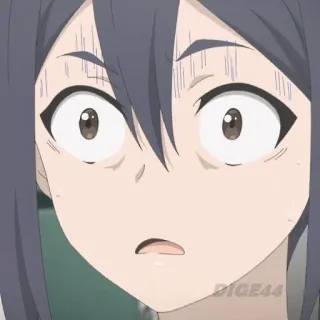 😨 f734b2dd anime, girl, shocked, surprised, reaction, facial expression telegram sticker