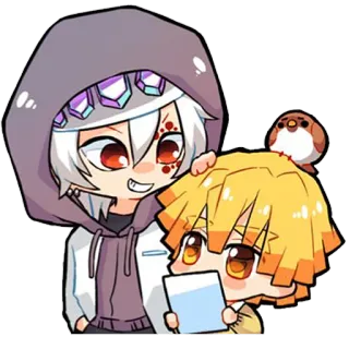 💎 5988441c Zenitsu Agatsuma Demon Slayer Anime, Chibi, Kartun, Demon Slayer, Imut, Zenitsu, Karakter telegram sticker