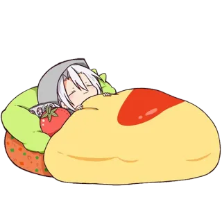 💎 fa4fda4f tidur, kawaii, anime, makanan, imut, tomat, istirahat telegram sticker